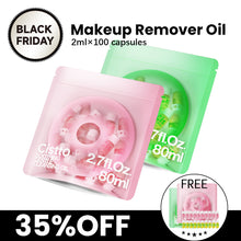 Load image into Gallery viewer, 【Black Friday 】Cistto Natural Cleansing Oil – Best for Sensitive &amp; Acne-Prone Skin, Waterproof Makeup Remover Oil – Nourishing &amp; Gentle!, Travel-Friendly  2ml*40 Capsules, Antioxidant Fresh-Seal, Non-comedogenic ，Fragrance and Colorant Free！
 (Green&amp;Pink)